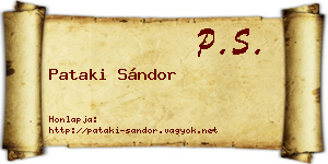 Pataki Sándor névjegykártya