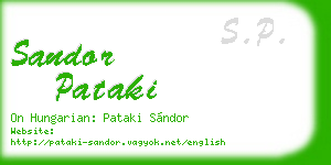 sandor pataki business card