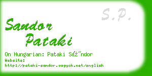 sandor pataki business card